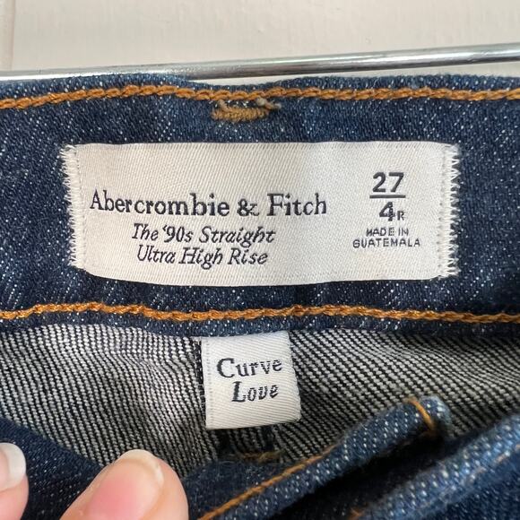 Abercrombie & Fitch Curve Love Ultra High Rise The 90s Straight Jean sz 27 - Picture 6 of 11